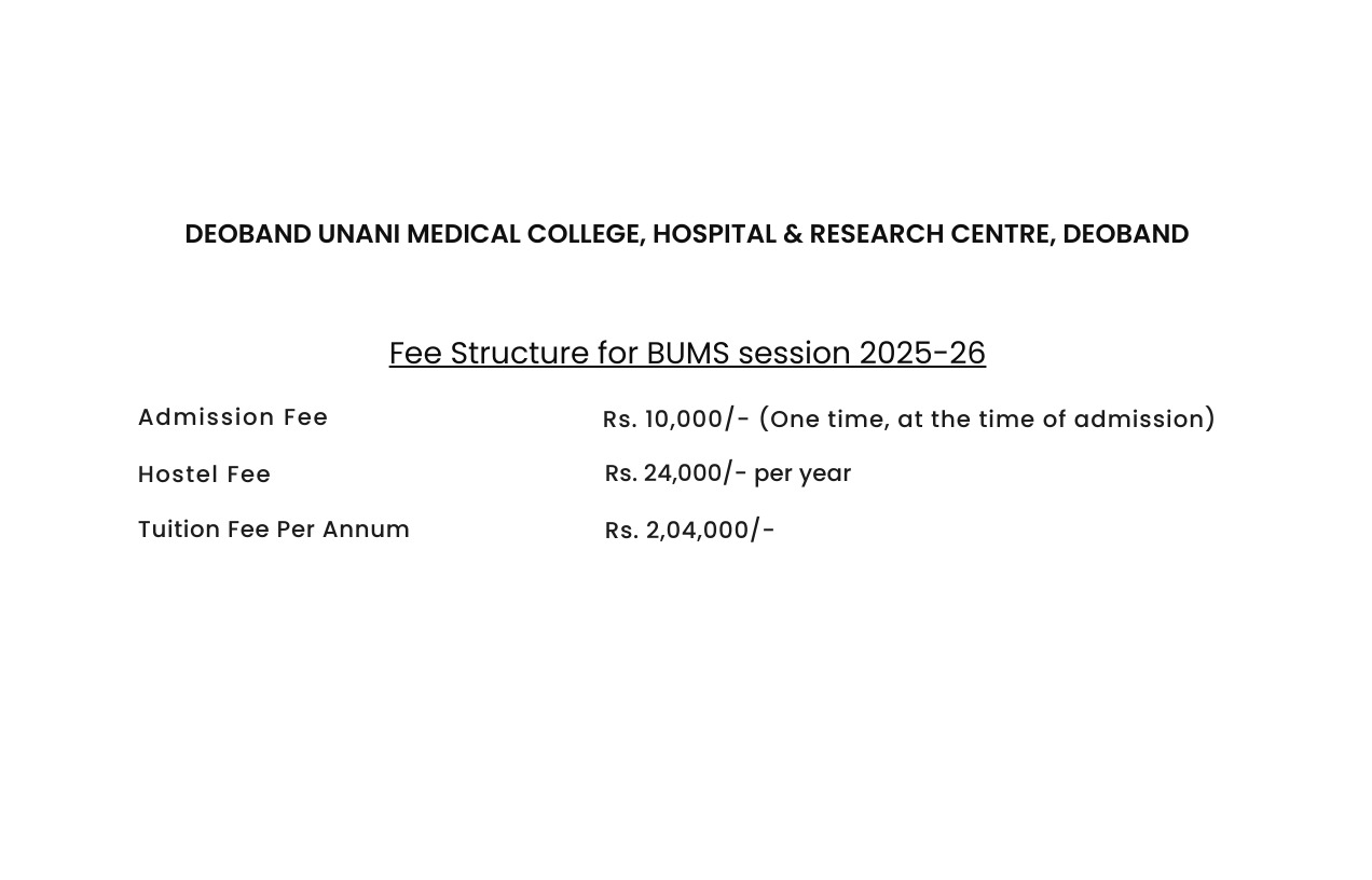 Fee Structure
